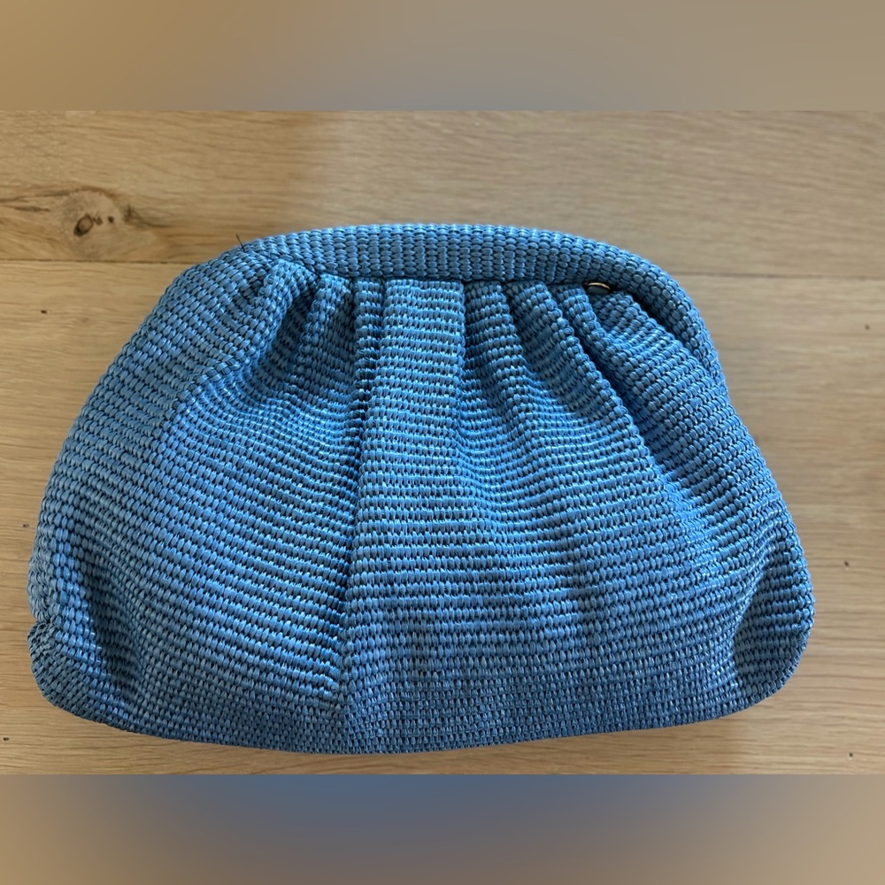 AQUA rattan clutch NWOT